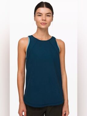 Lululemon close the distance tank top night diver blue size 6?